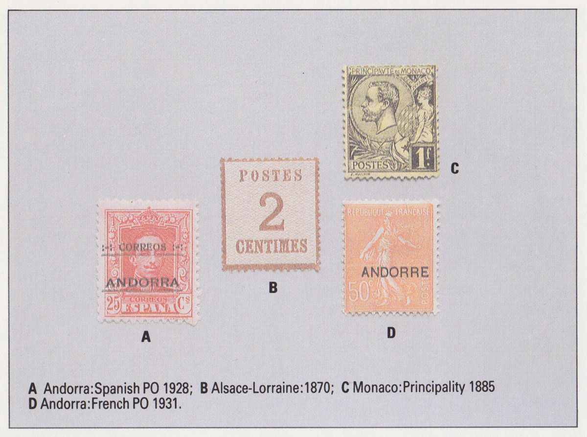 Andorra Spanish Monaco stamps