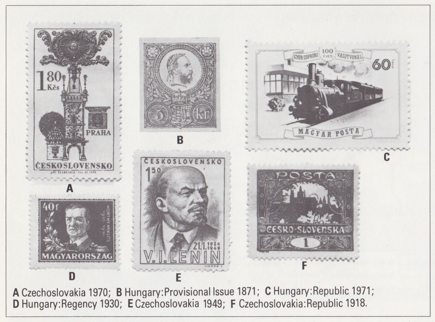 Czech Hungary stamps