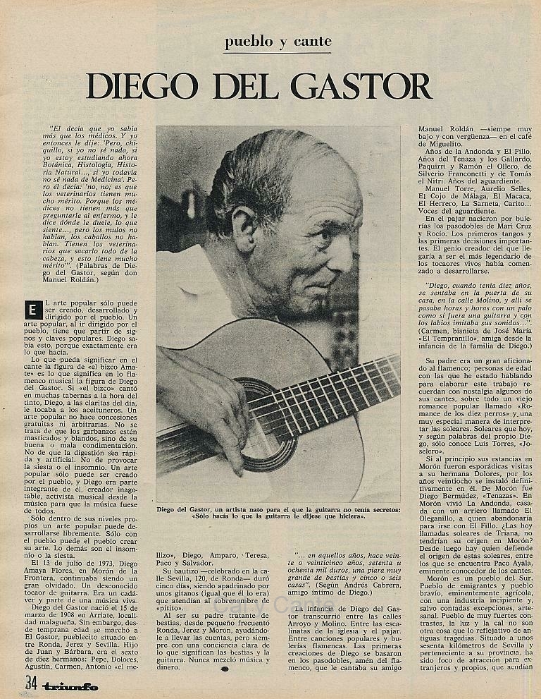 Diego del Gastor pueblo y cante