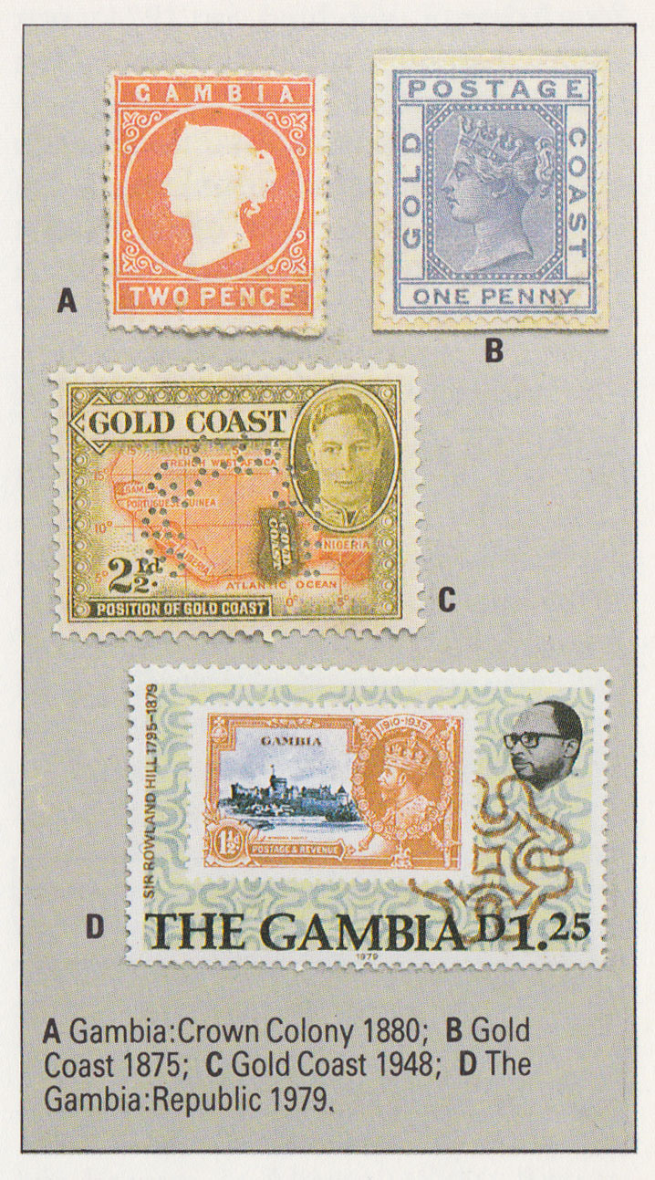Gambia gold coast stamps