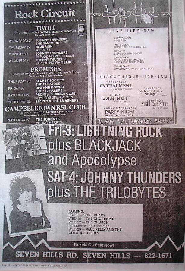 Johnny Thunders concert posters