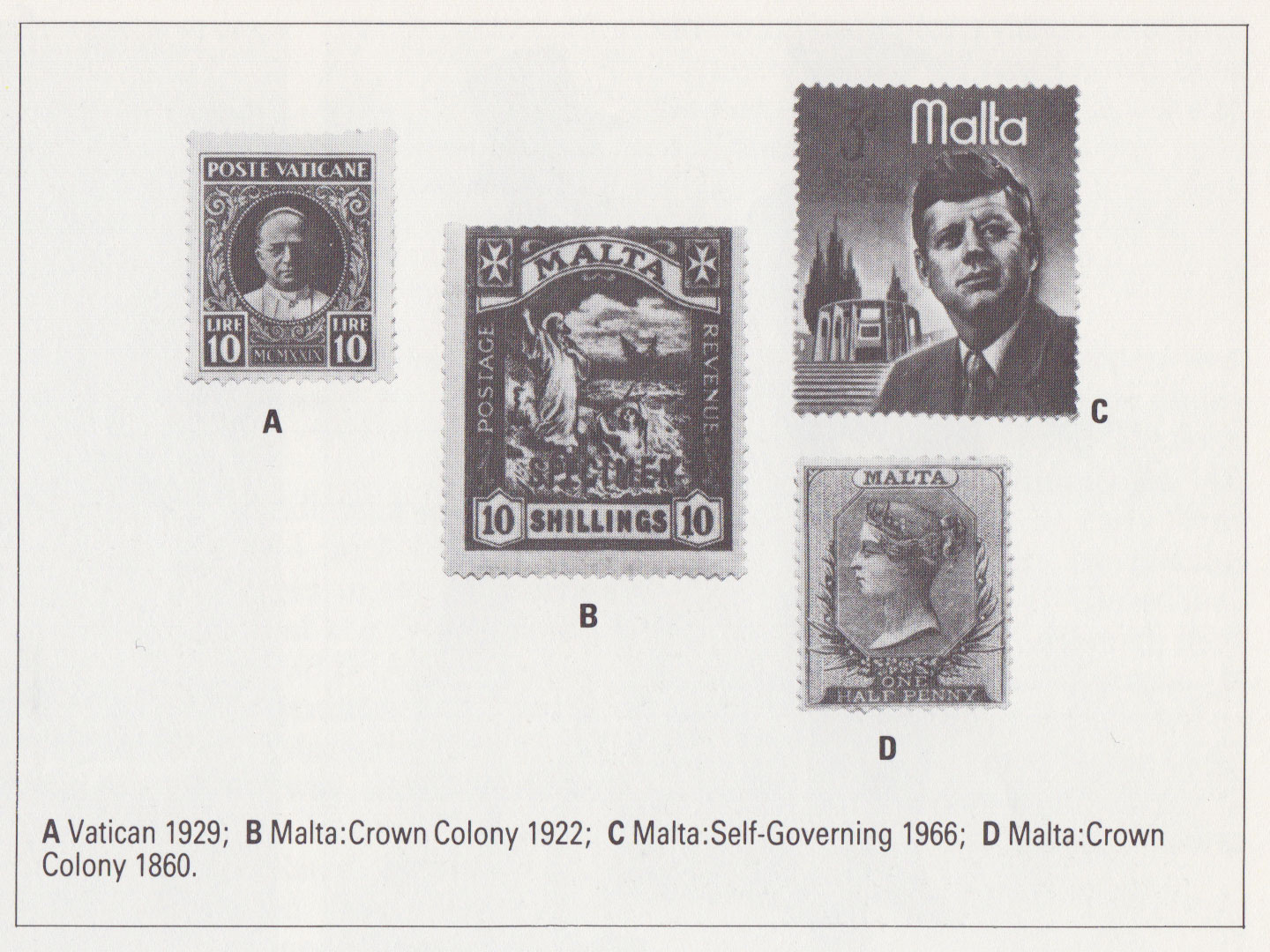 Malta Crown Colony and Vatican stamps