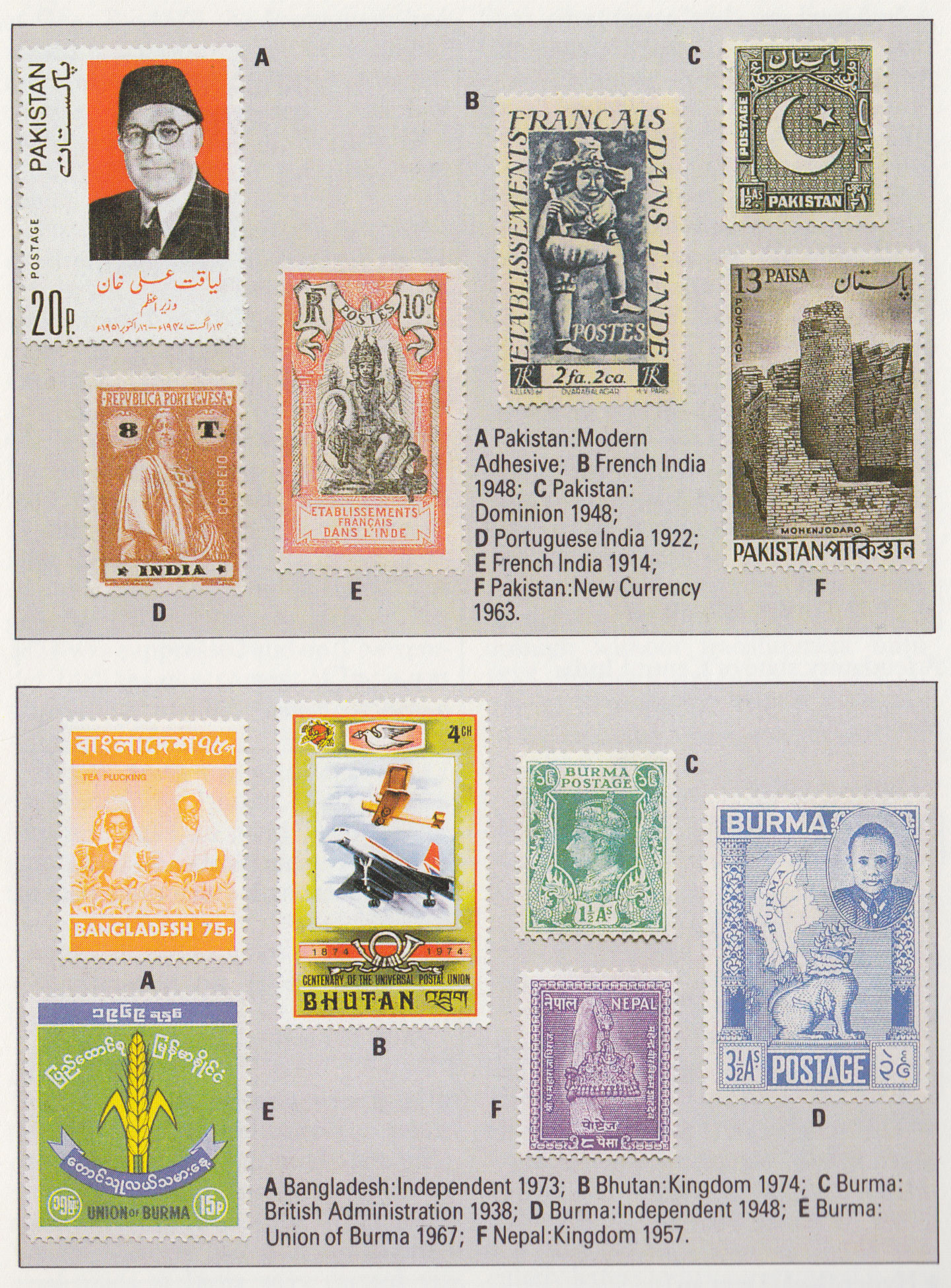 Pakistan Portuguese India stamps