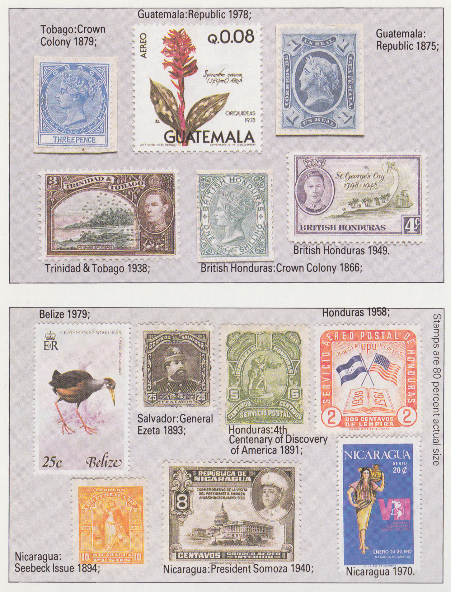 guatemalan and Honduran stamps