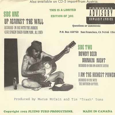 GG Allin up against the wall