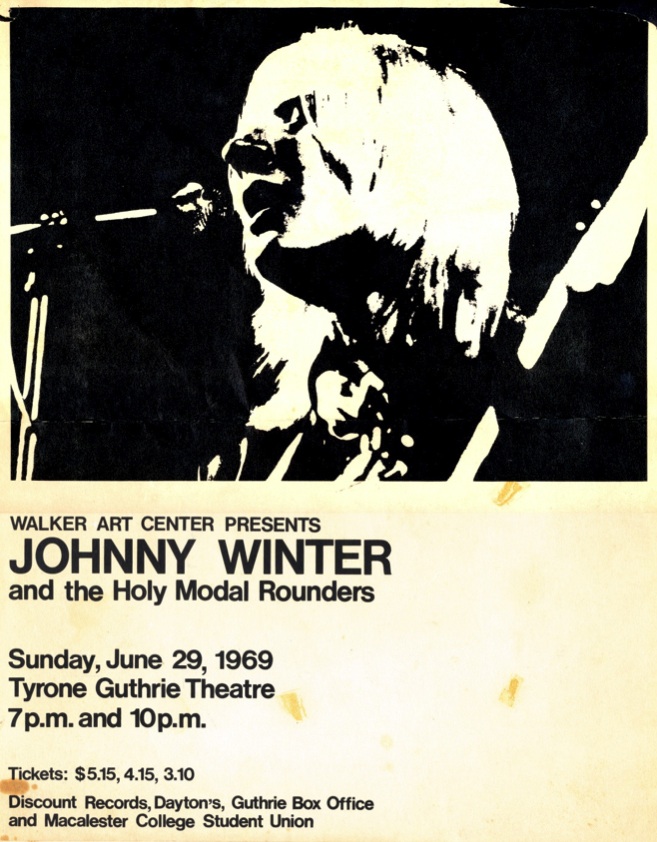 Johnny Winter poster Guthrie Theater June 29 1969