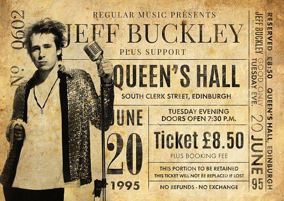 Jeff Buckley concert ticket