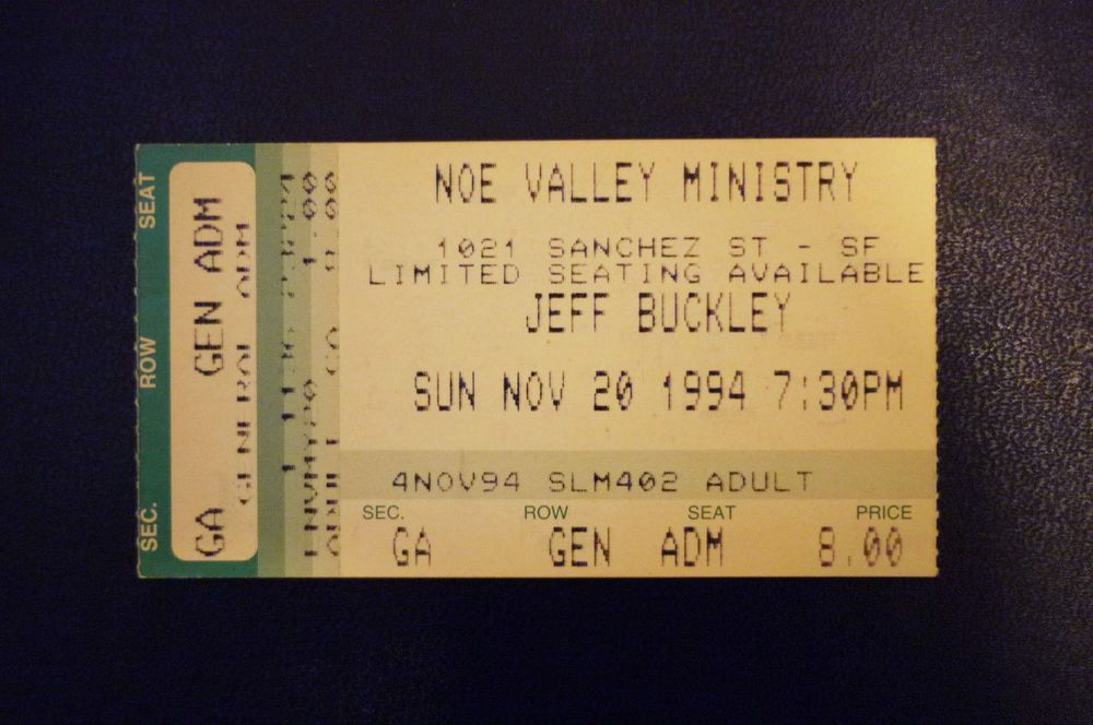Jeff Buckley live ticket stub 1994