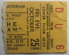 Cream Dallas October 25th 1968 ticket stub