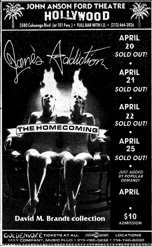janes addiction anson ford theatre poster